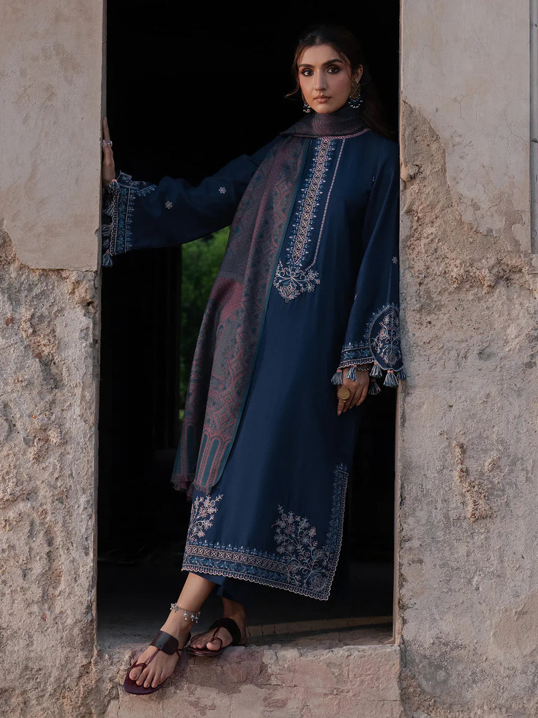Unstitched Embroidered Lawn 3Pc Suit