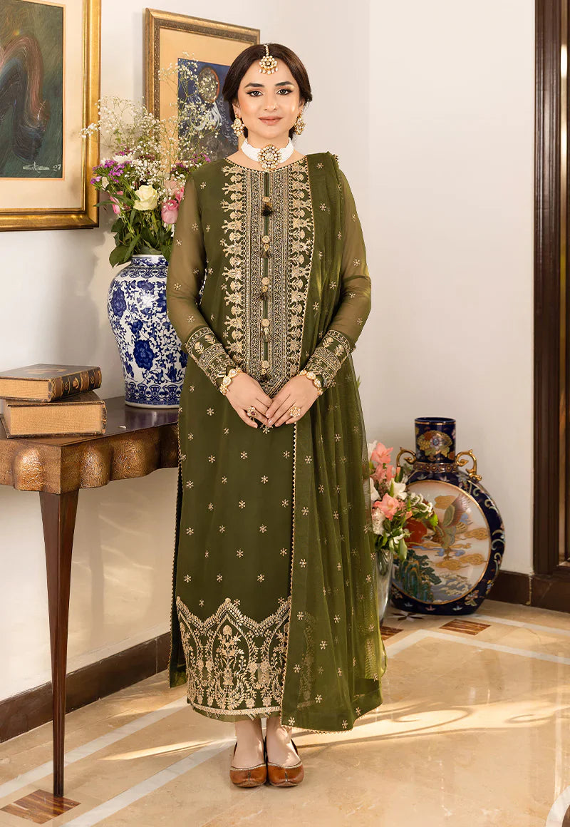 Unstitched Embroidered Lawn 3Pc Suit