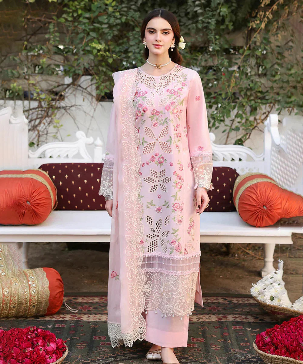 Unstitched Embroidered Lawn 3Pc Suit