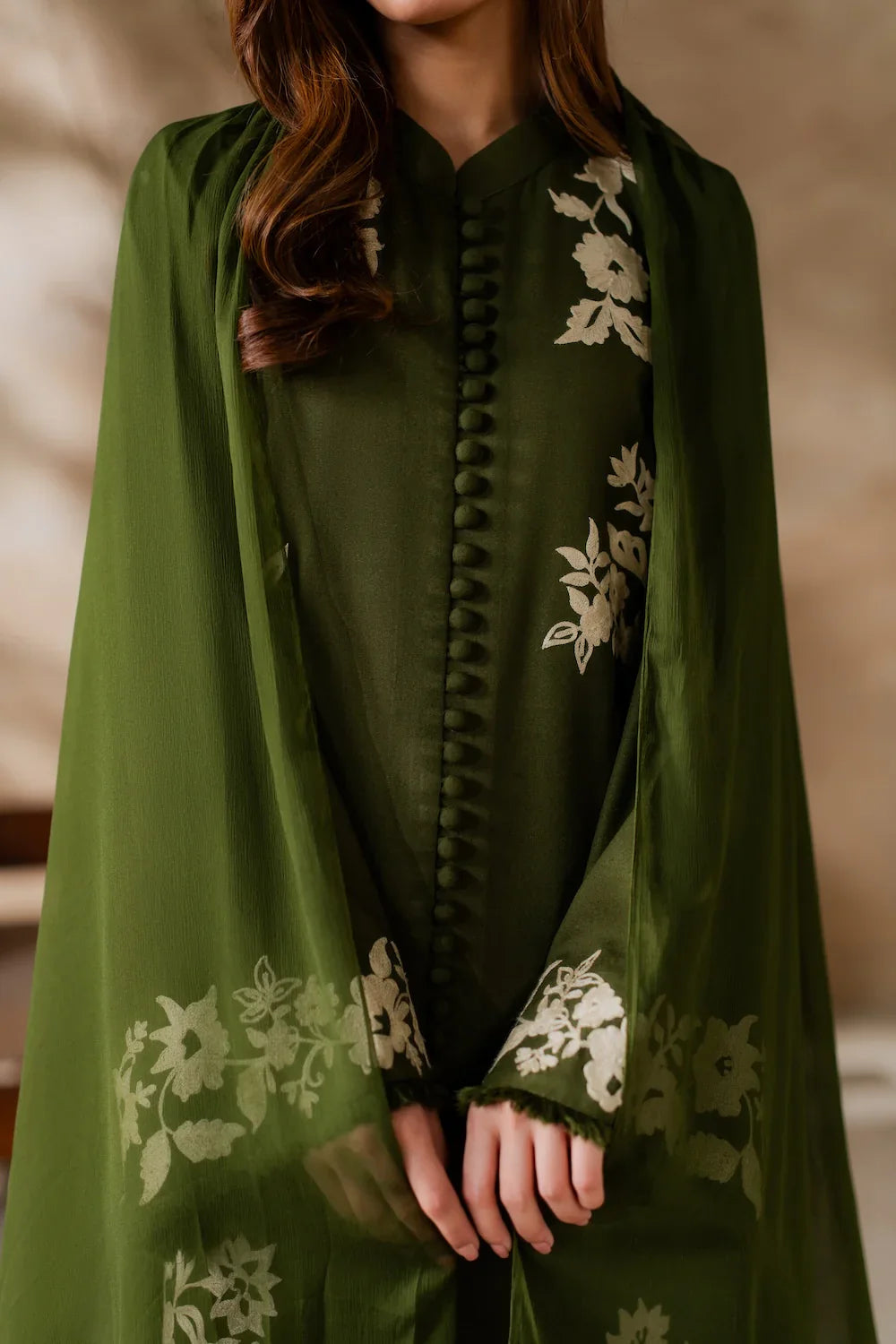 Unstitched Embroidered Lawn 3Pc Suit