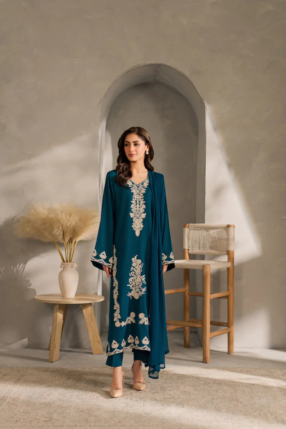 Unstitched Embroidered Lawn 3Pc Suit