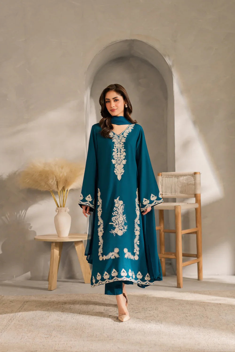 Unstitched Embroidered Lawn 3Pc Suit