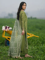 Unstitched Embroidered Lawn 3Pc Suit