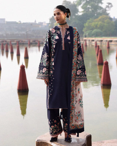 Unstitched Embroidered Lawn 3Pc Suit
