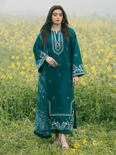 Unstitched Embroidered Lawn 3Pc Suit