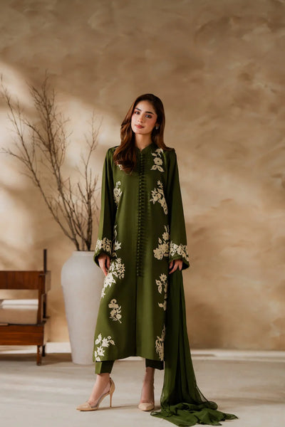 Unstitched Embroidered Lawn 3Pc Suit