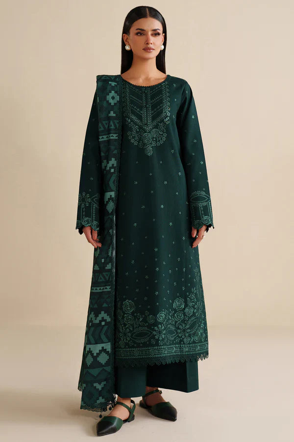 Unstitched Embroidered Lawn 3Pc Suit