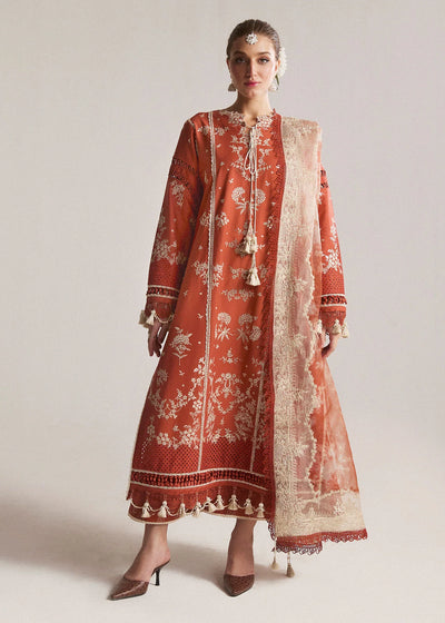 Unstitched Embroidered Lawn 3Pc Suit