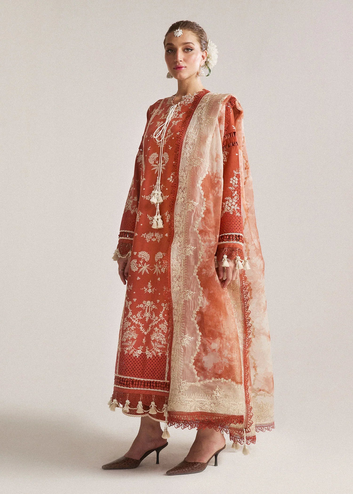 Unstitched Embroidered Lawn 3Pc Suit