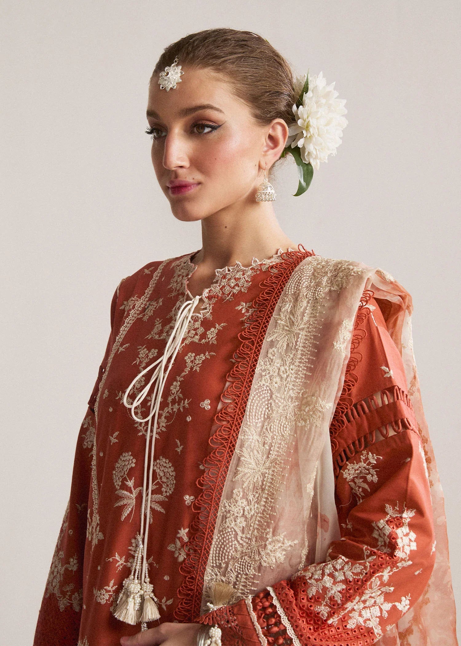 Unstitched Embroidered Lawn 3Pc Suit
