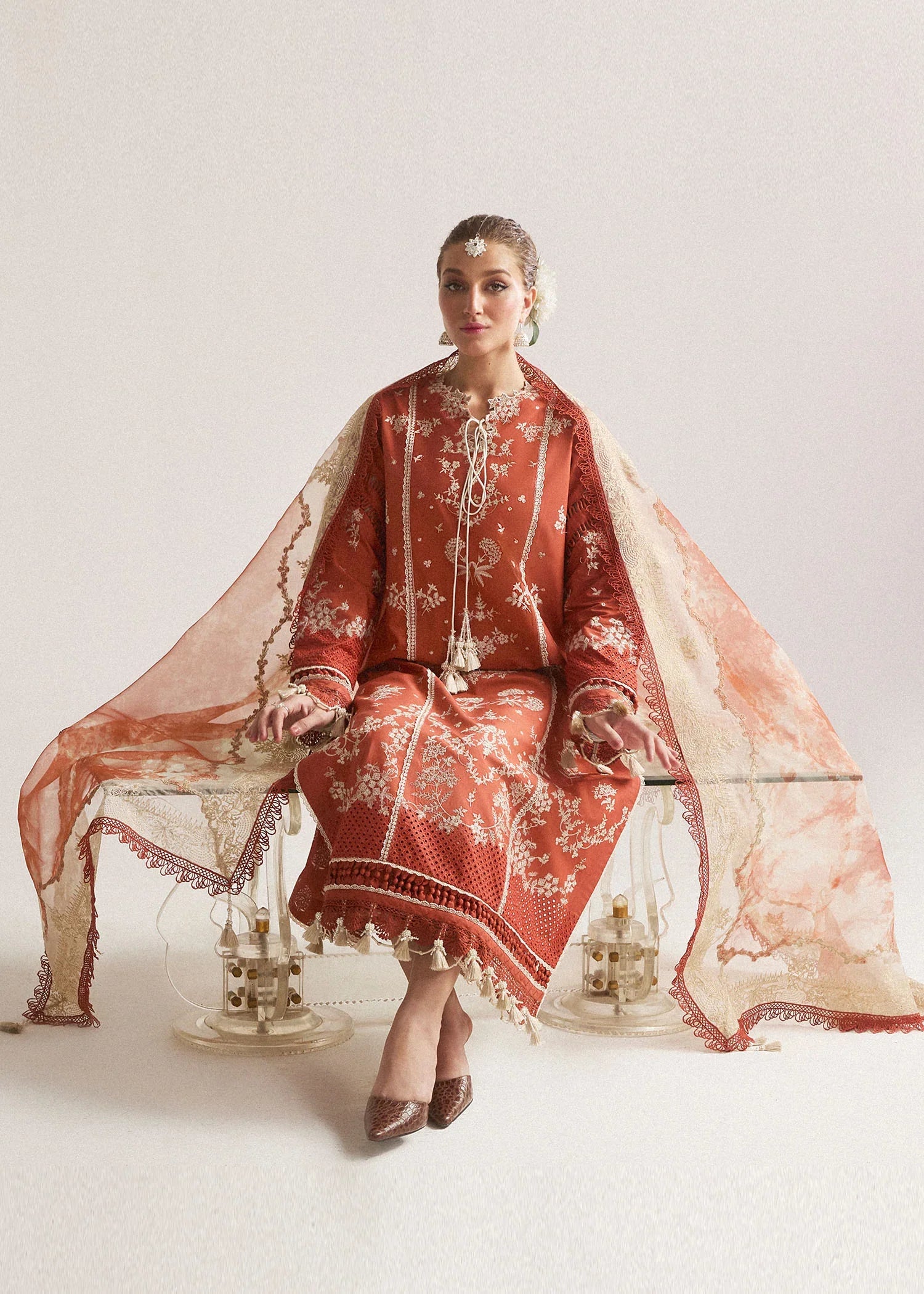 Unstitched Embroidered Lawn 3Pc Suit