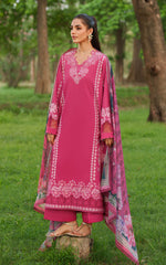 Unstitched Embroidered Lawn 3Pc Suit