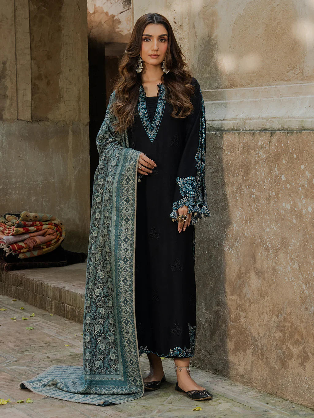 Unstitched Embroidered Lawn 3Pc Suit