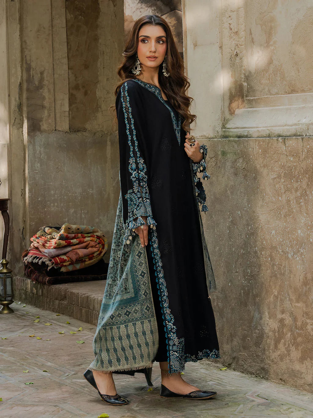 Unstitched Embroidered Lawn 3Pc Suit