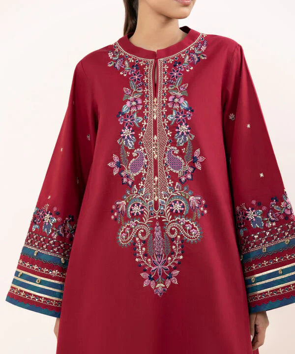 Unstitched Embroidered Lawn 3Pc Suit