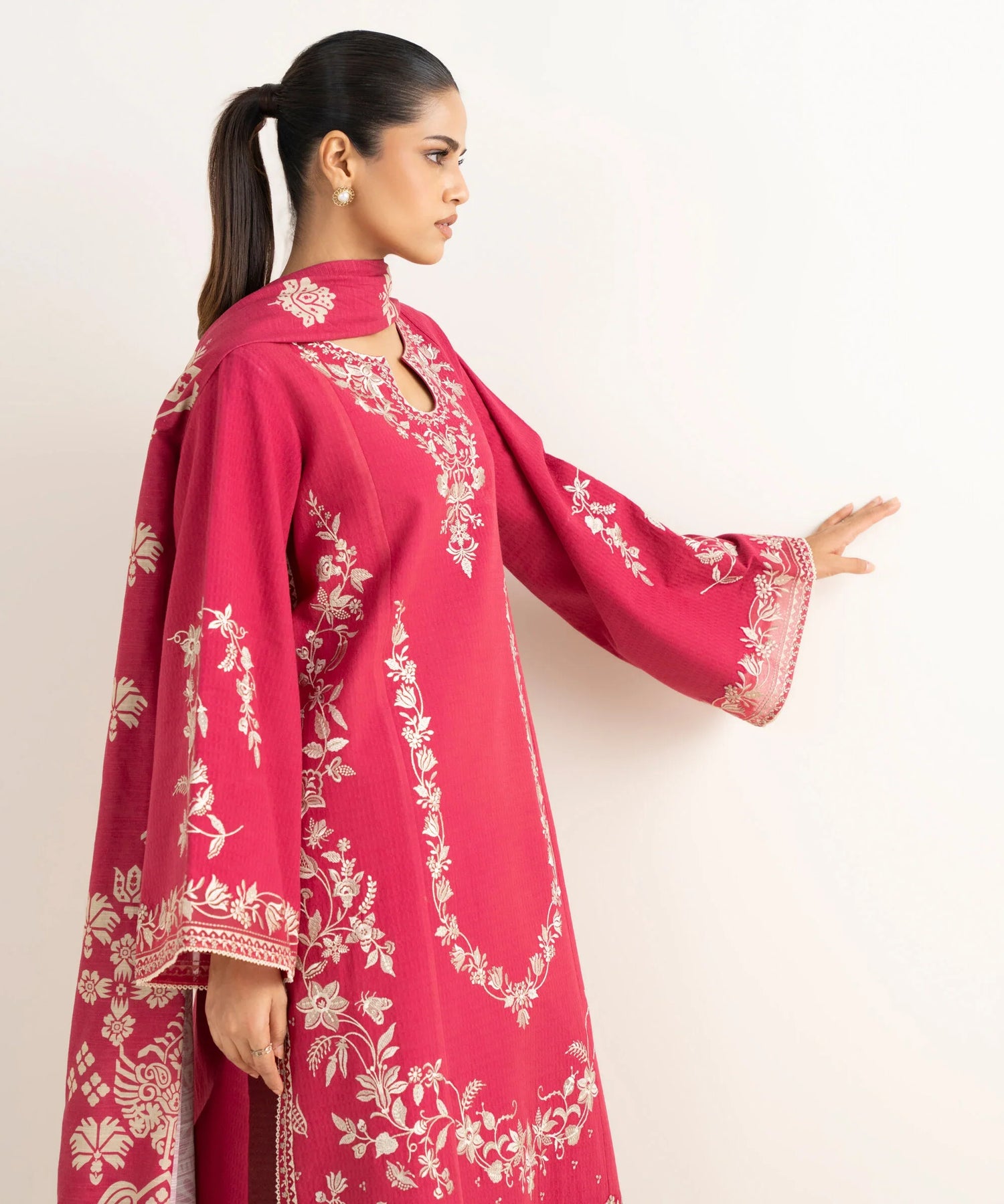 Unstitched Embroidered Lawn 3Pc Suit