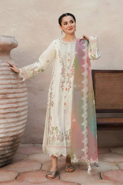 Unstitched Embroidered Lawn 3Pc Suit