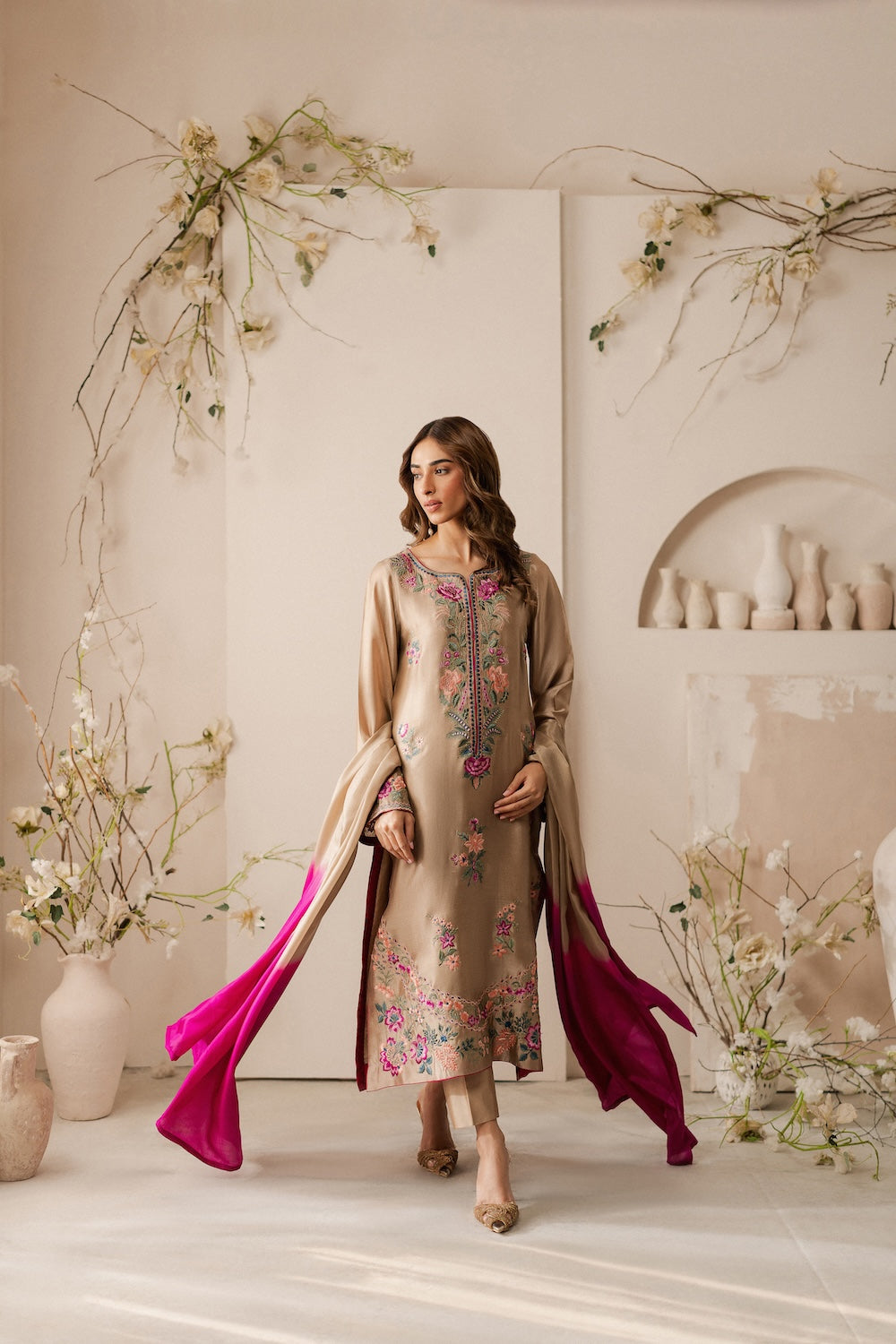 Unstitched Embroidered Lawn 3Pc Suit