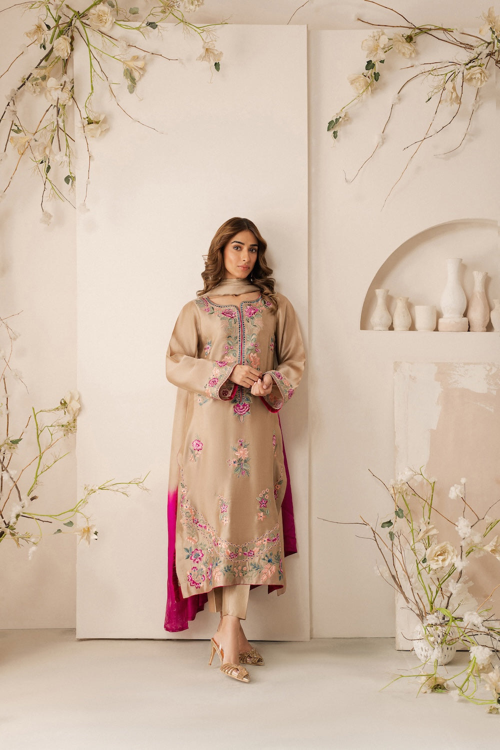 Unstitched Embroidered Lawn 3Pc Suit