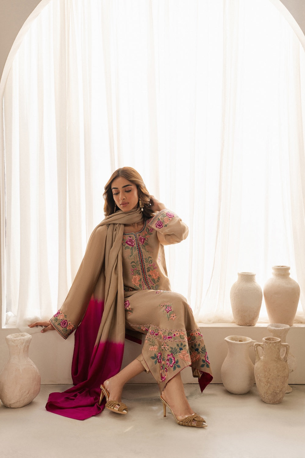 Unstitched Embroidered Lawn 3Pc Suit