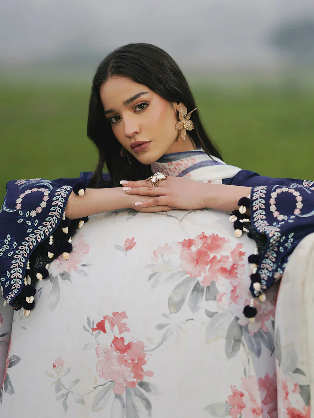Unstitched Embroidered Lawn 3Pc Suit