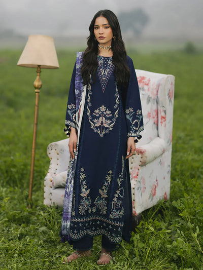 Unstitched Embroidered Lawn 3Pc Suit