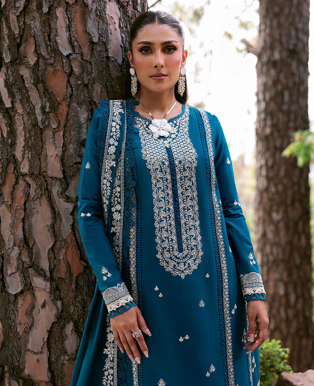 Unstitched Embroidered Lawn 3Pc Suit