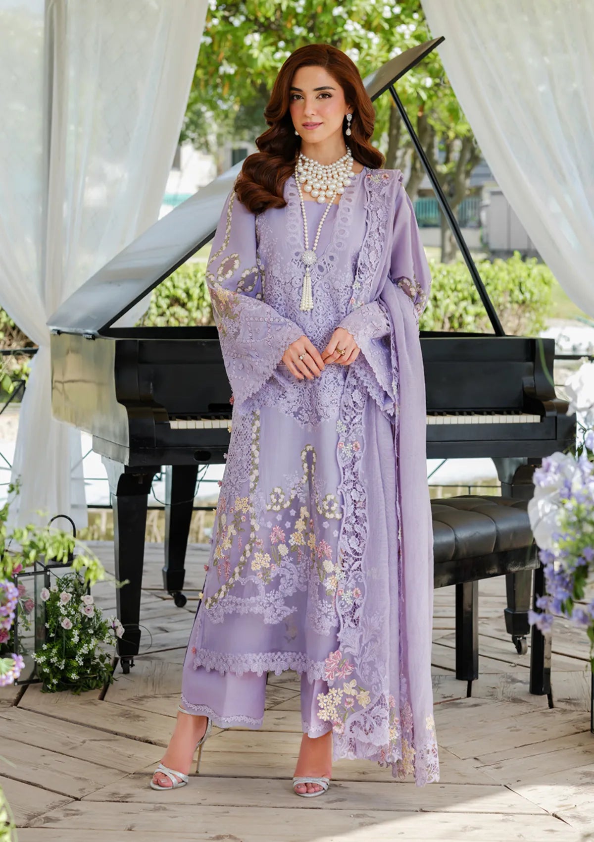 Unstitched Embroidered Lawn 3Pc Suit