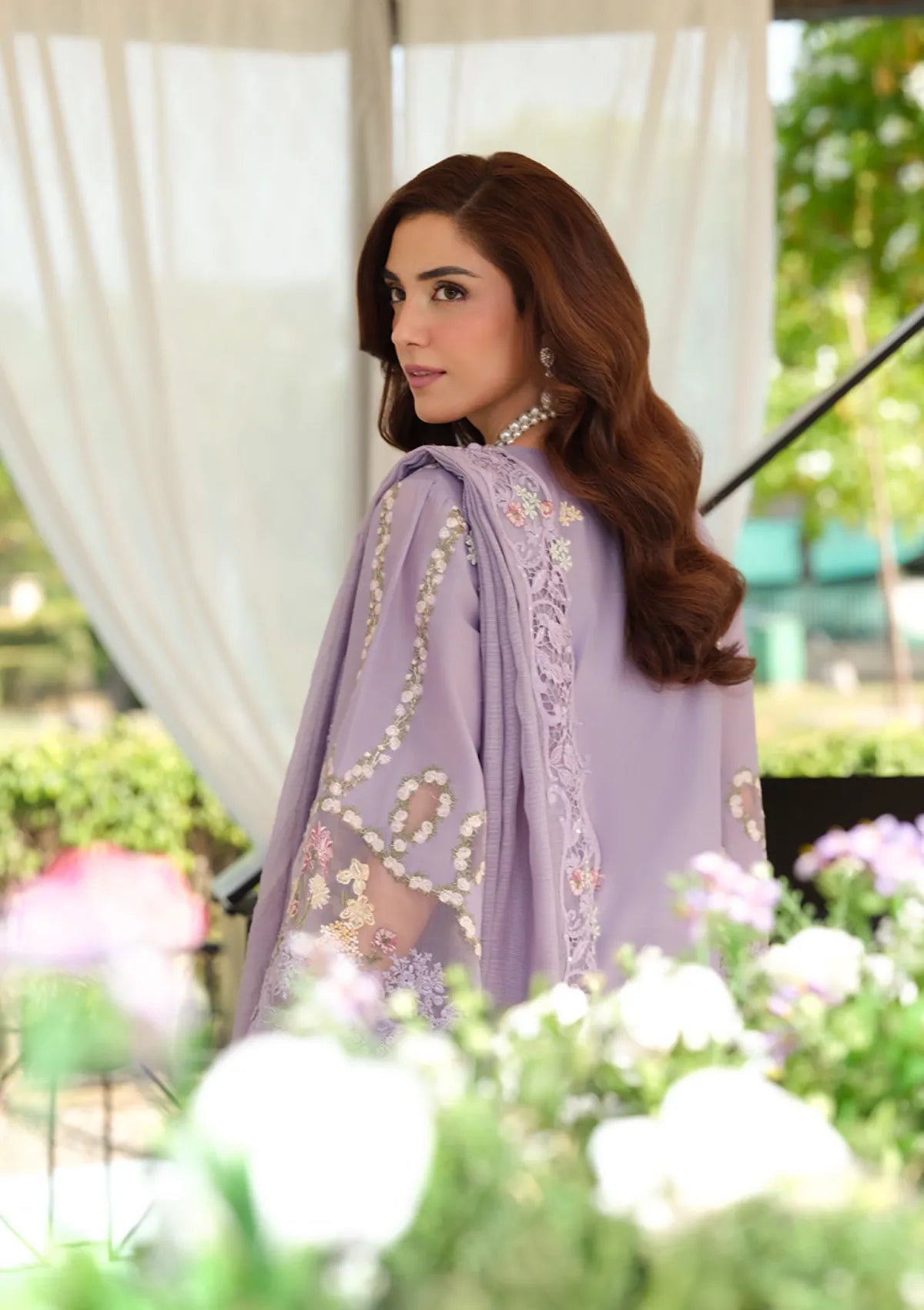 Unstitched Embroidered Lawn 3Pc Suit