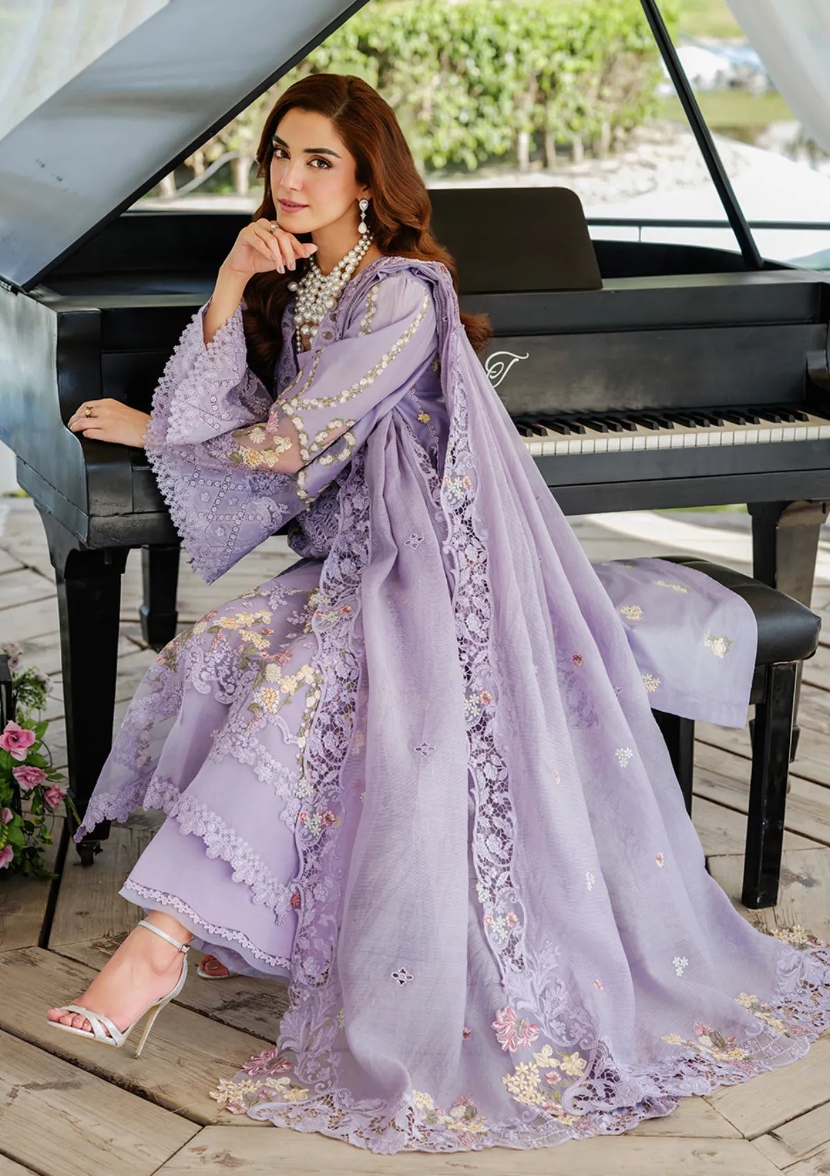 Unstitched Embroidered Lawn 3Pc Suit