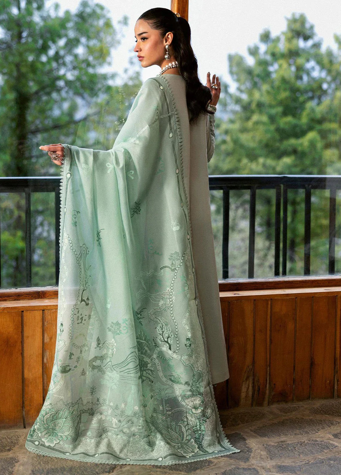 Unstitched Embroidered Lawn 3Pc Suit