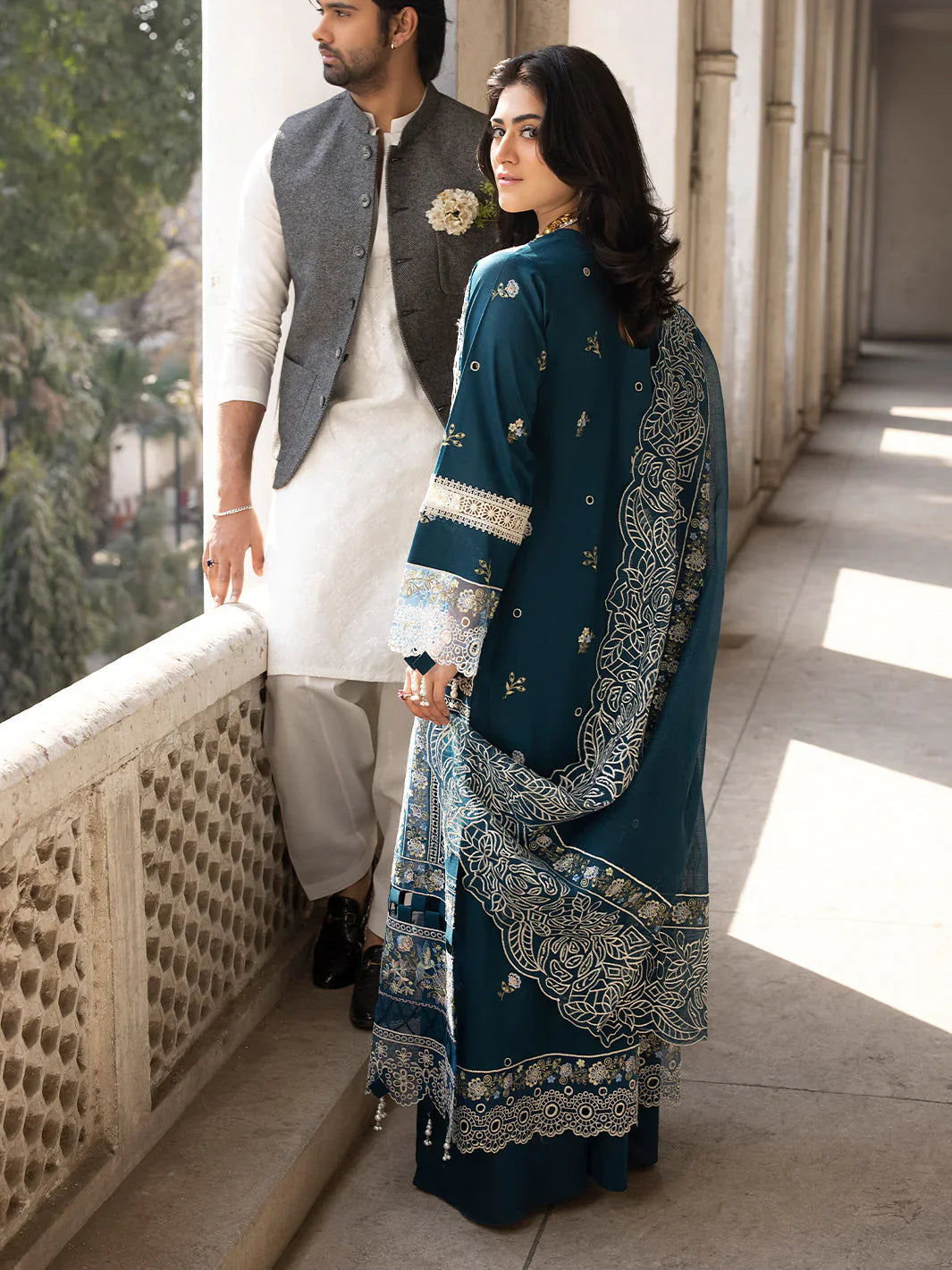 Unstitched Embroidered Lawn 3Pc Suit