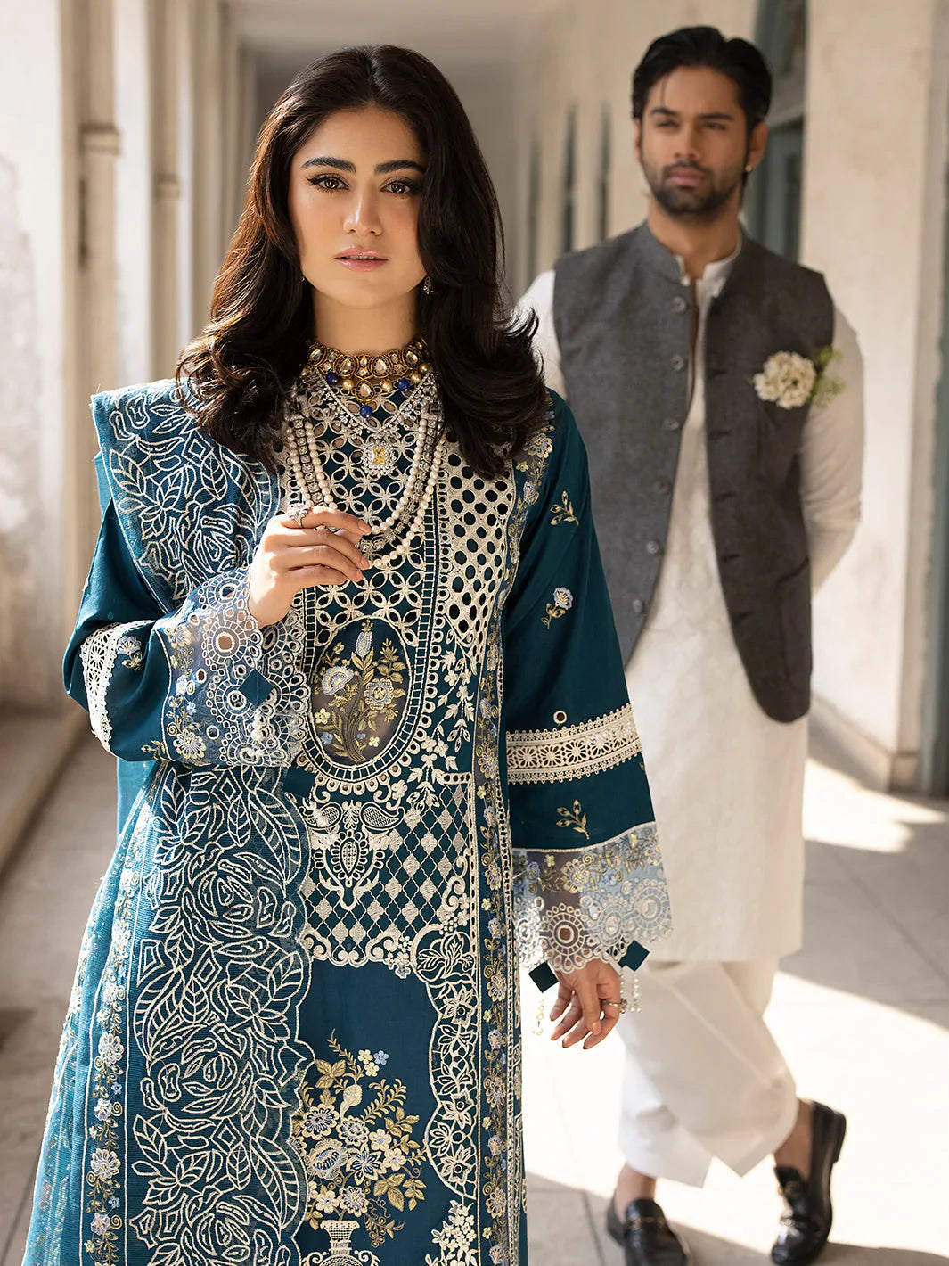 Unstitched Embroidered Lawn 3Pc Suit