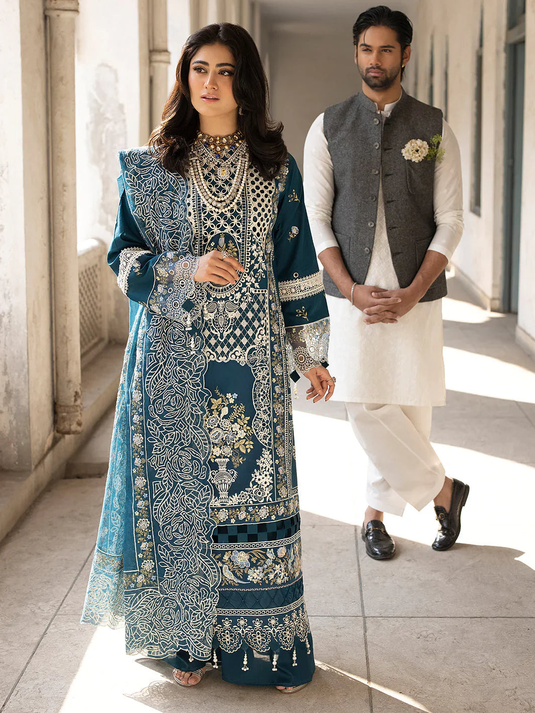 Unstitched Embroidered Lawn 3Pc Suit