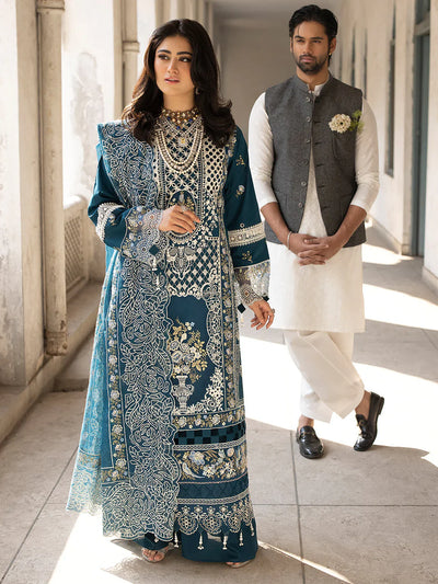 Unstitched Embroidered Lawn 3Pc Suit