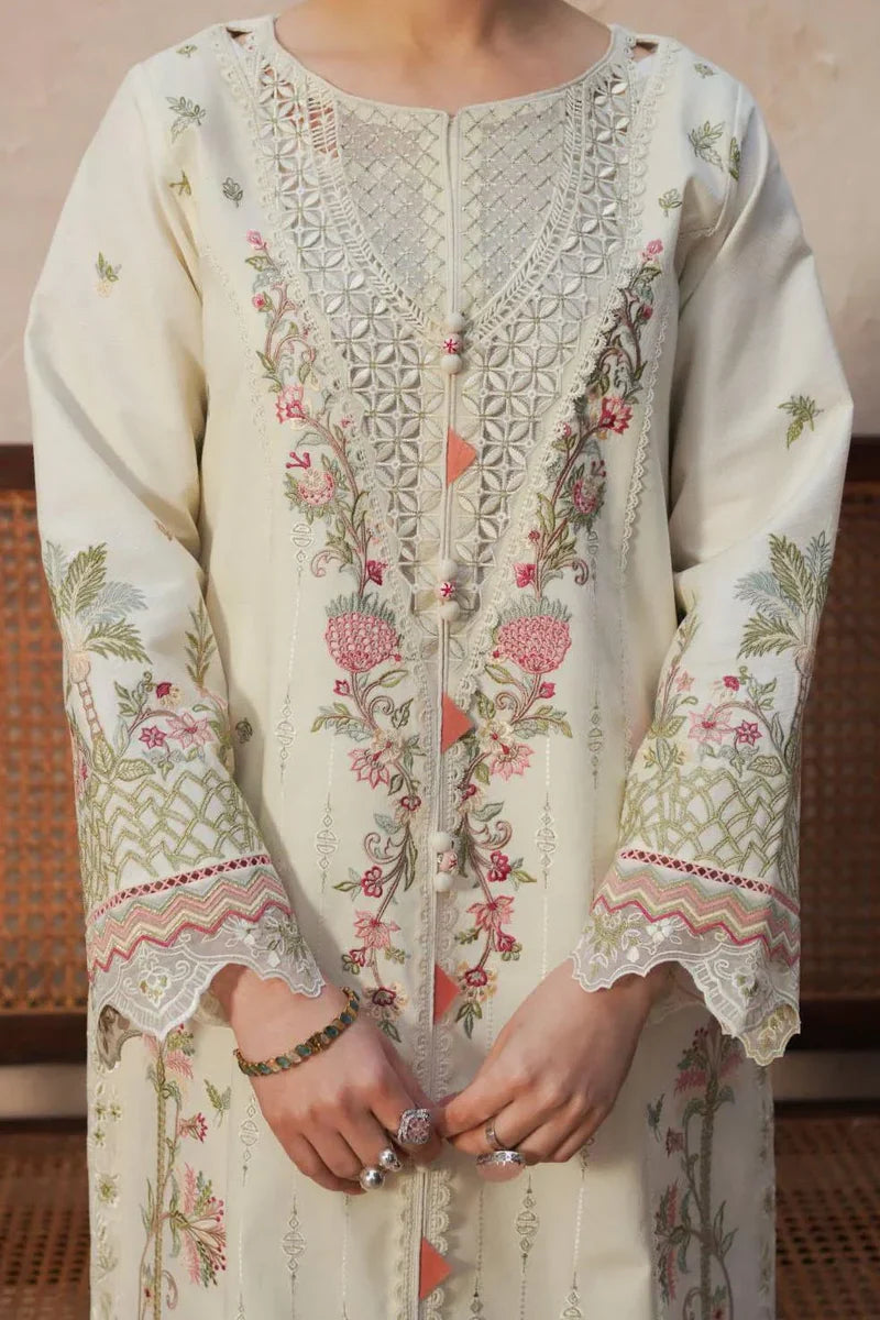 Unstitched Embroidered Lawn 3Pc Suit