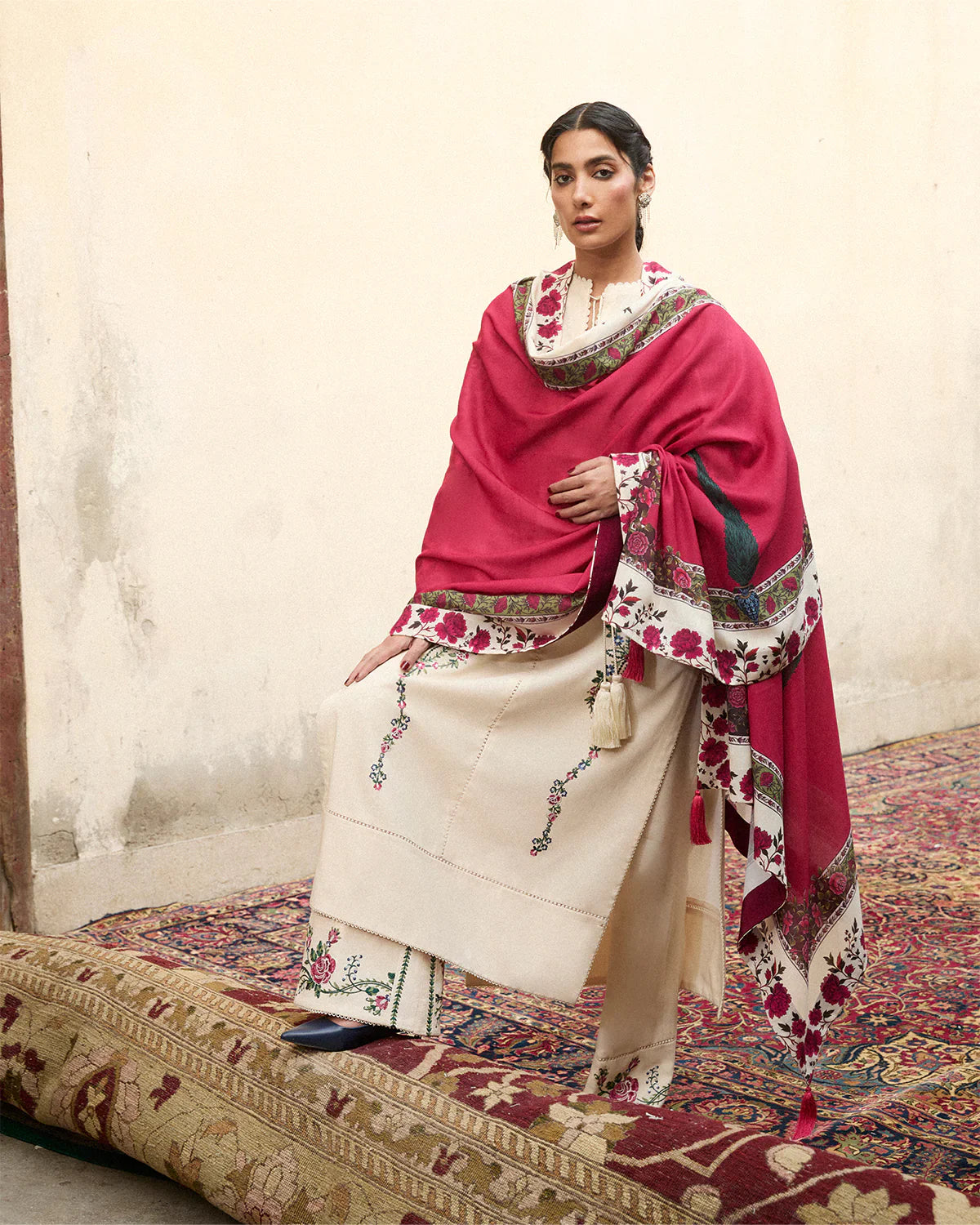 Unstitched Embroidered Lawn 3Pc Suit