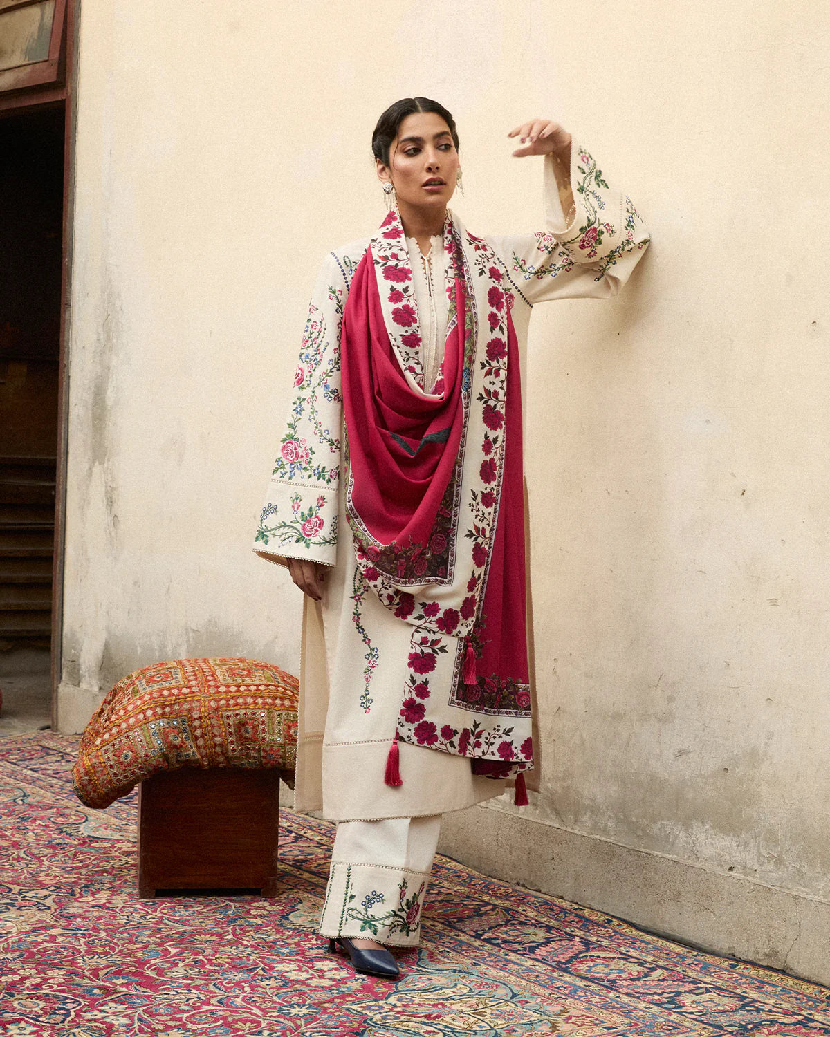 Unstitched Embroidered Lawn 3Pc Suit
