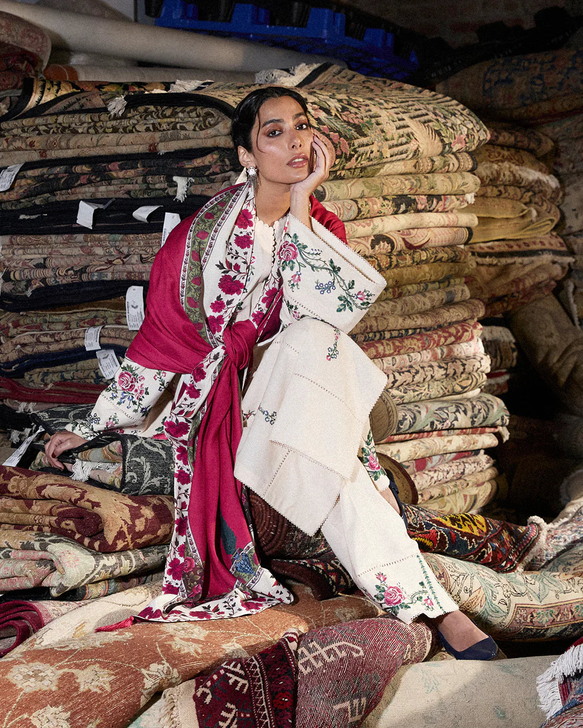Unstitched Embroidered Lawn 3Pc Suit