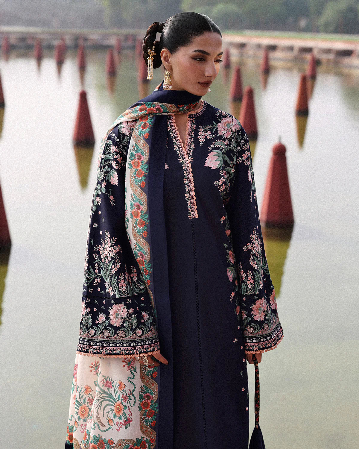 Unstitched Embroidered Lawn 3Pc Suit