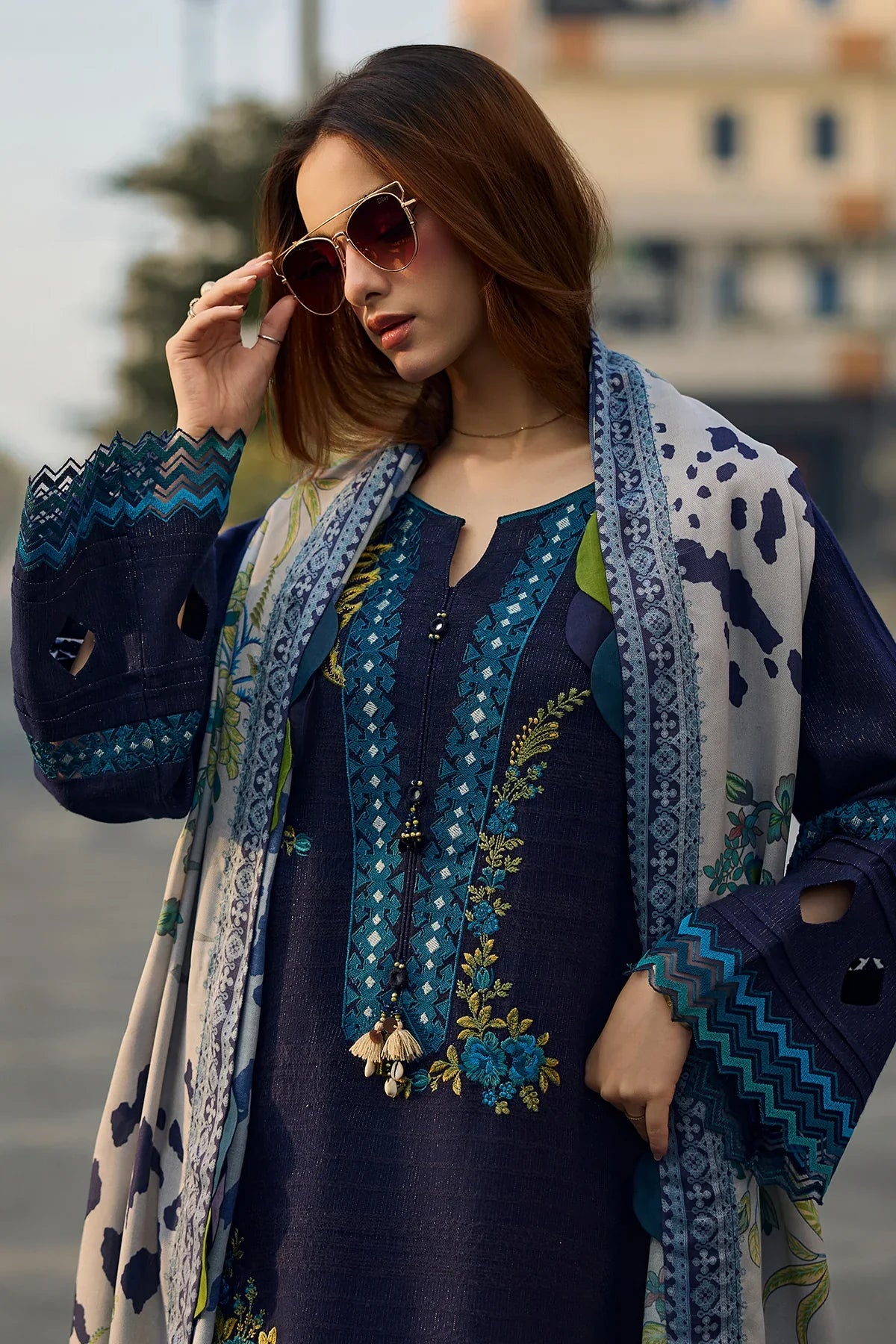Unstitched Embroidered Lawn 3Pc Suit