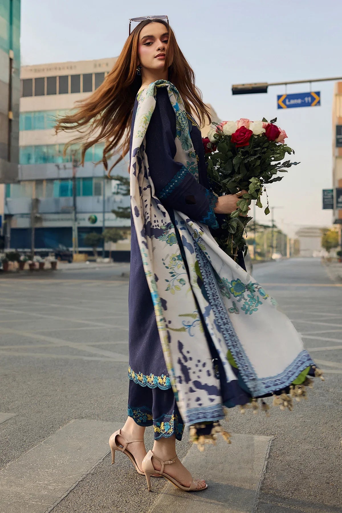 Unstitched Embroidered Lawn 3Pc Suit