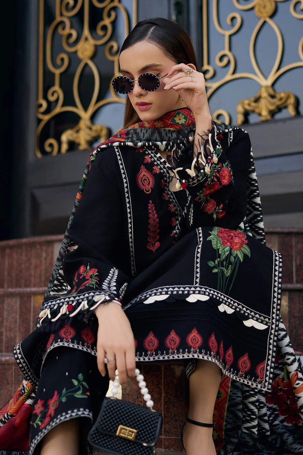 Unstitched Embroidered Lawn 3Pc Suit